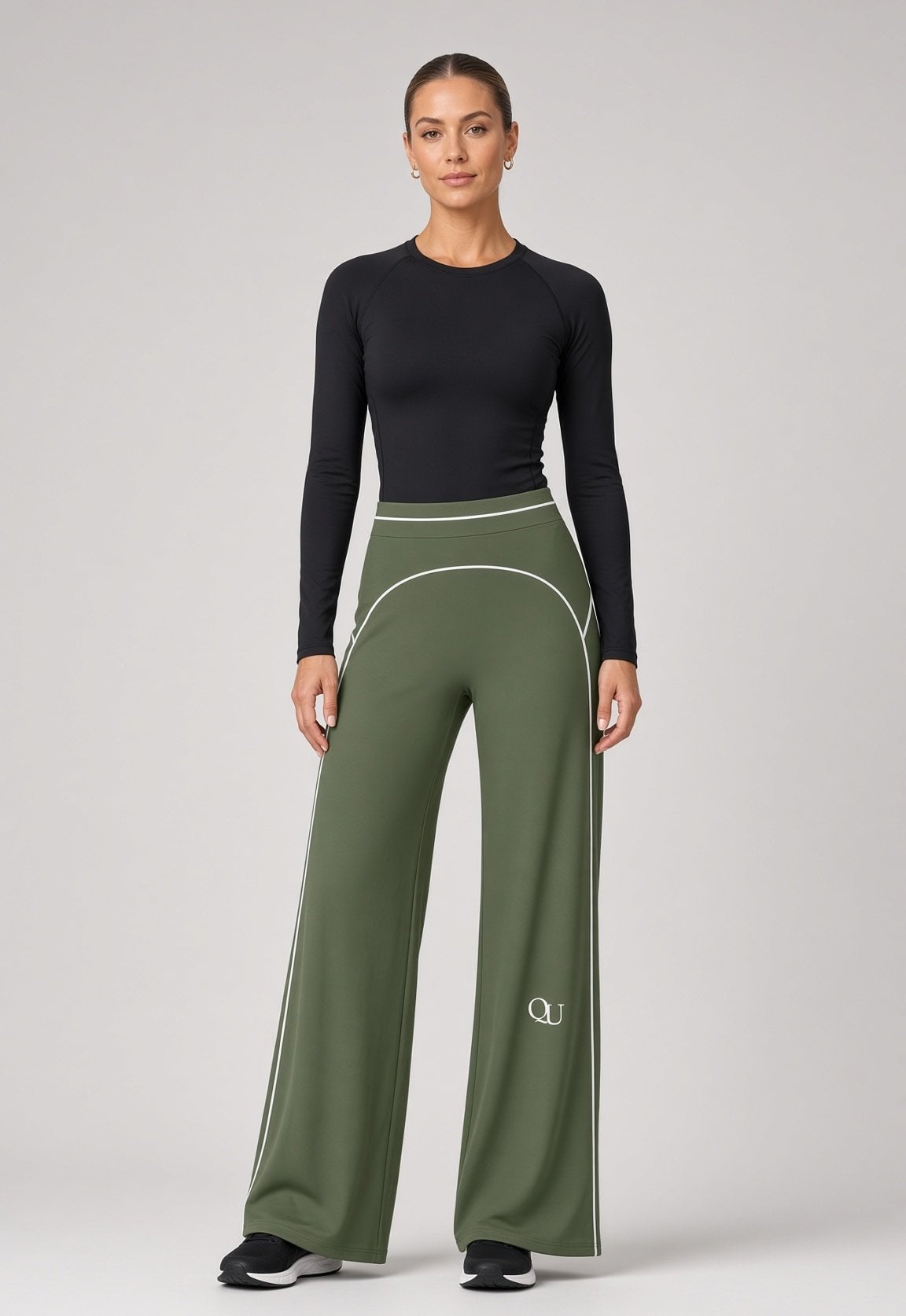 Quiet Unity Flare Pant in Gray Green