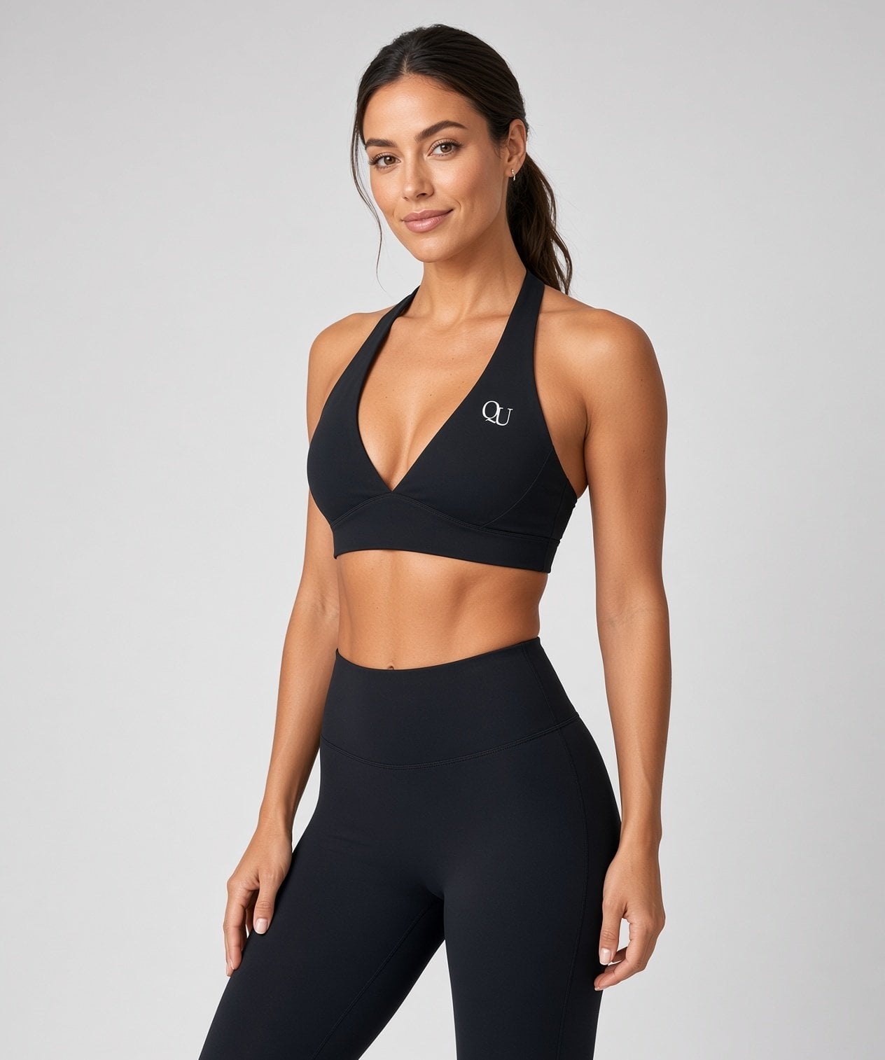 Quiet Unity Halter Bra in Black