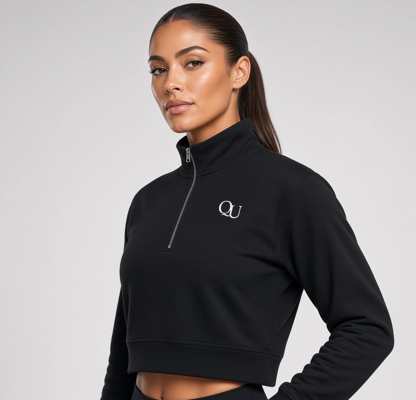 Quiet Unity Quarter Zip Sweat in Black